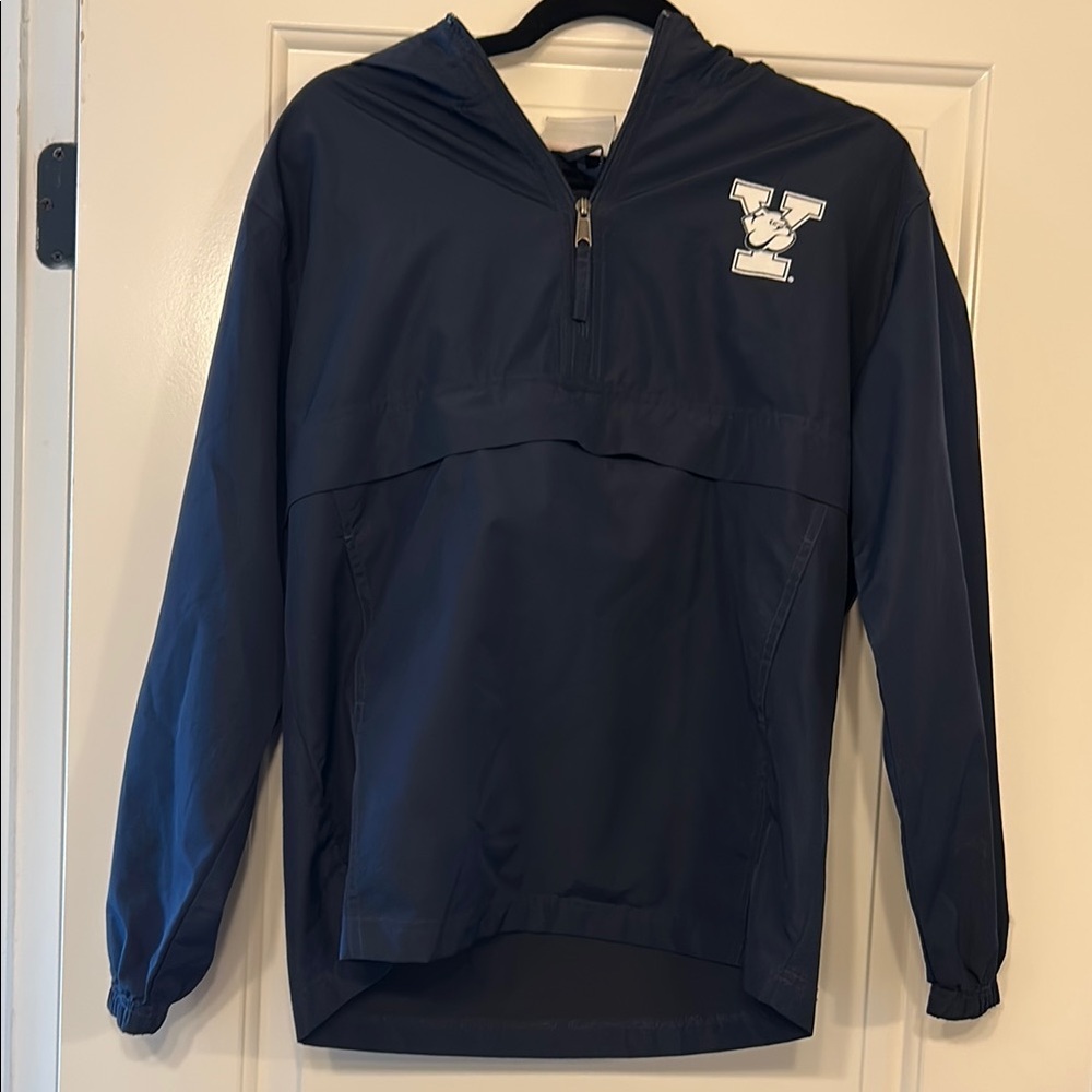 Yale Navy Blue Pullover Jacket with Hood